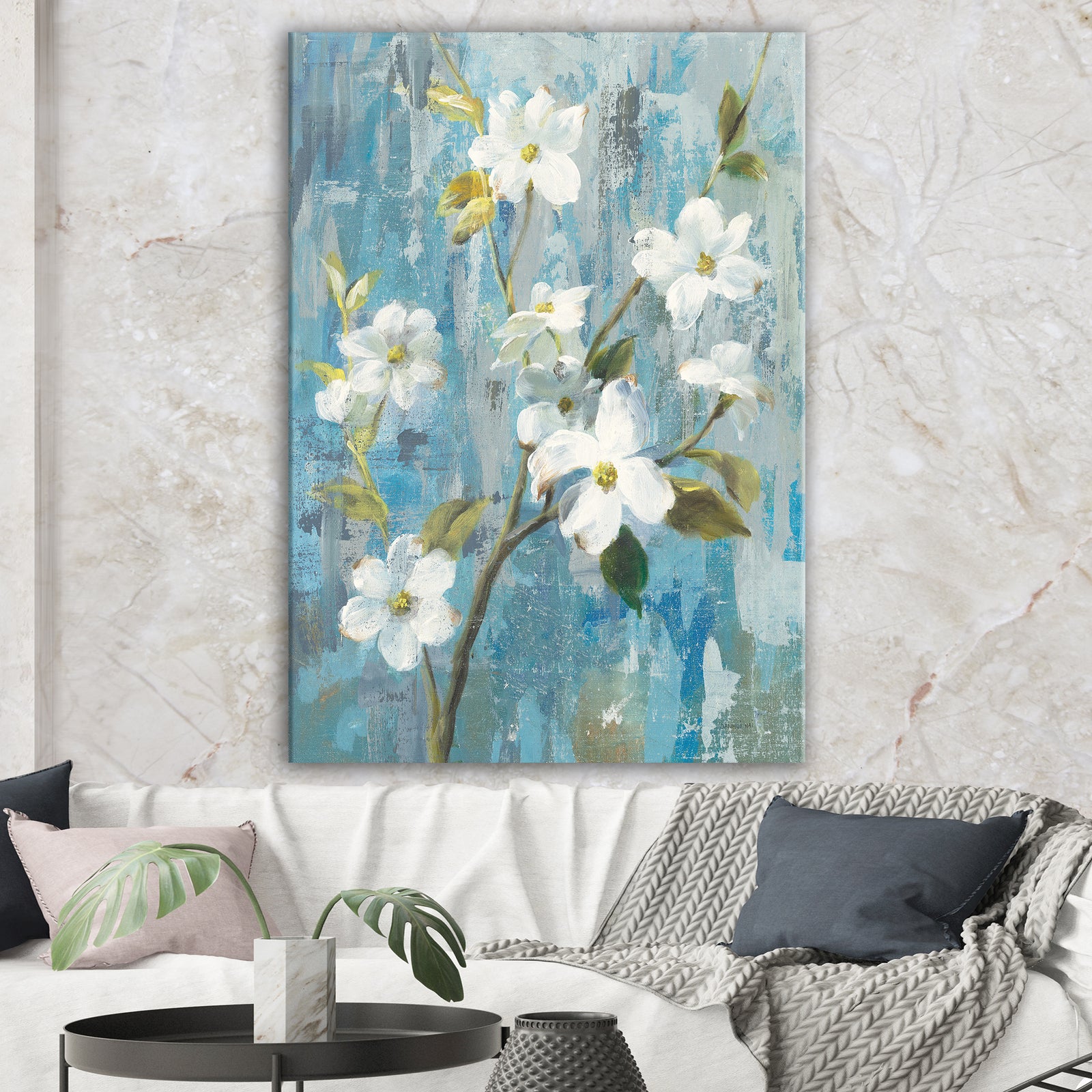 Pastel Magnolia I - Floral & Botanical Gallery-wrapped Canvas
