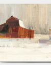 Winter in the Barns - Farmhouse Canvas Art