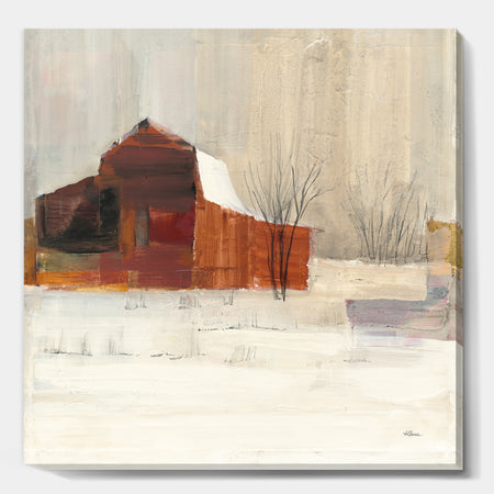Winter in the Barns - Farmhouse Canvas Art