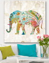 Boho Paisley Elephant II - Bohemian & Eclectic Gallery-wrapped Canvas