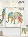 Boho Paisley Elephant II - Bohemian & Eclectic Gallery-wrapped Canvas