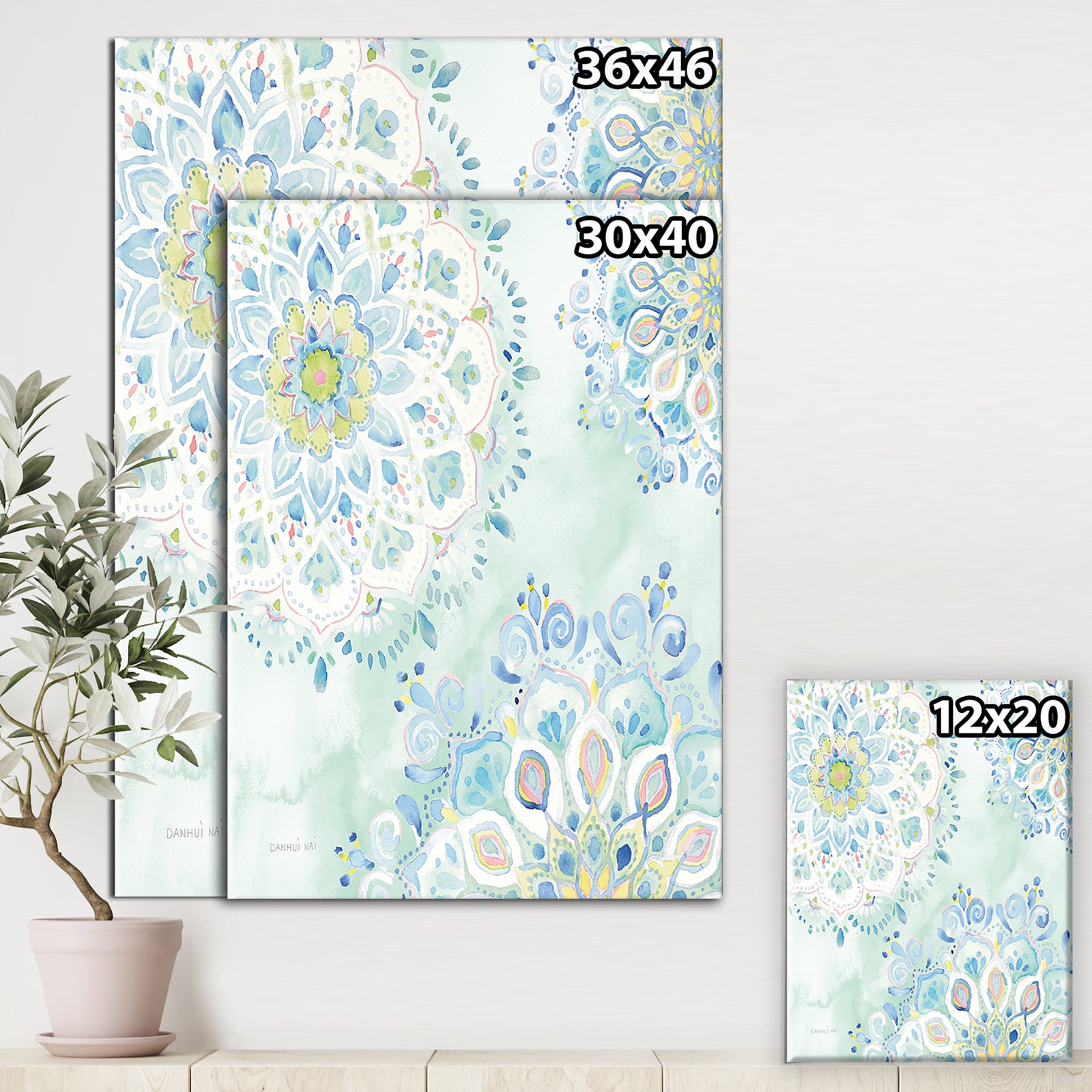 Watercolor mandalas III - Floral & Botanical Canvas Art