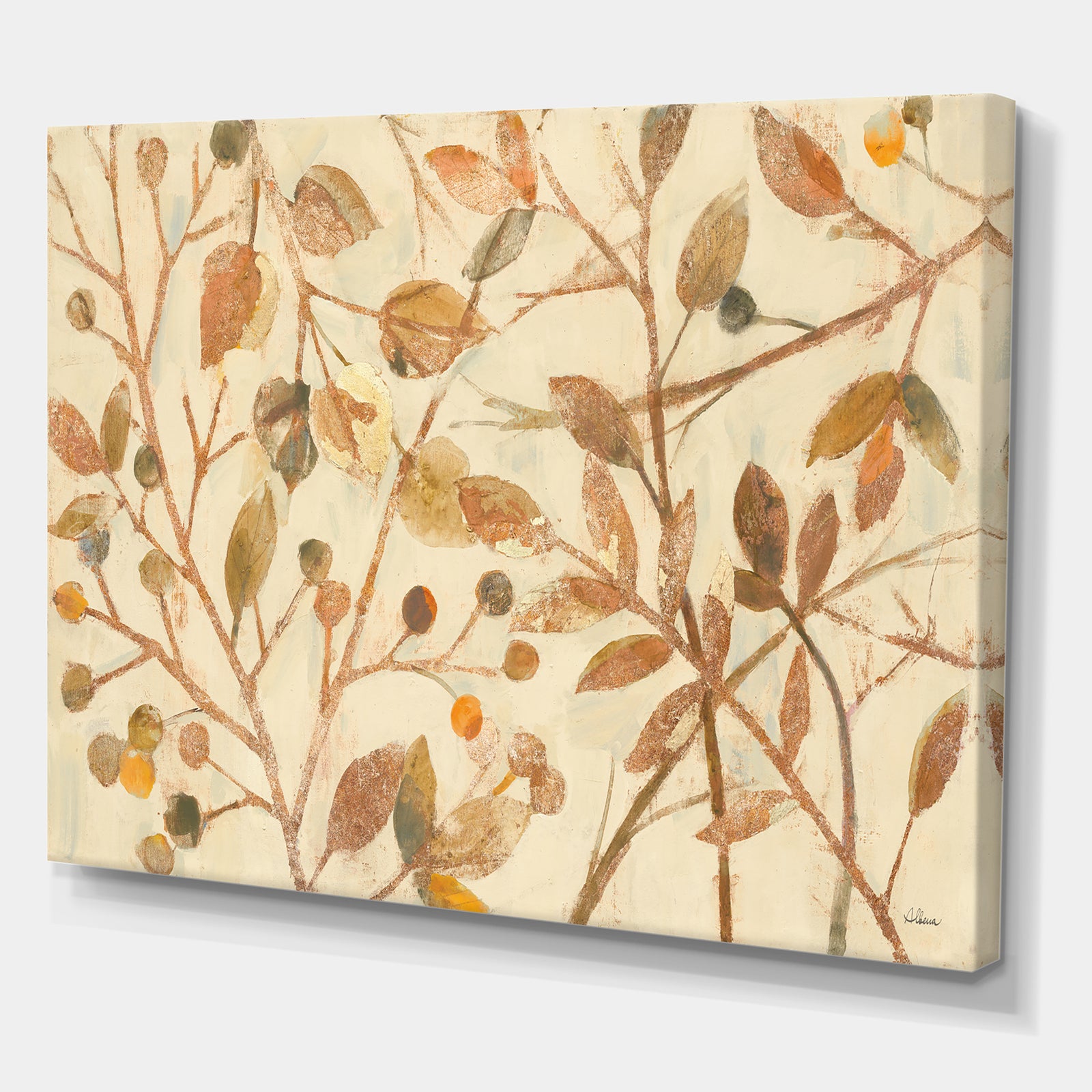 Copper Branches Composition - Lake House Premium Canvas Wall Art