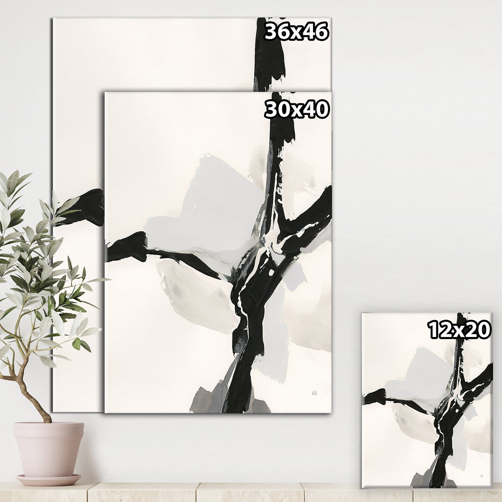Abstract Neutral III - Mid-Century Modern Gallery-wrapped Canvas