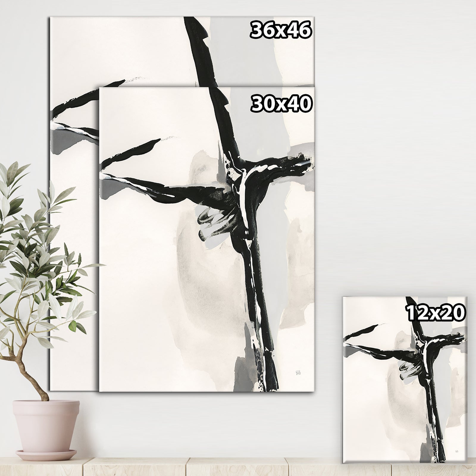 Abstract Neutral II - Mid-Century Modern Canvas Artwork