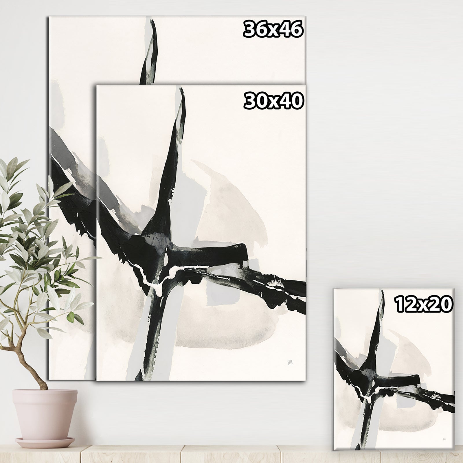 Abstract Neutral I - Mid-Century Modern Canvas Art
