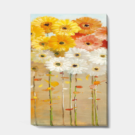 Daisies Fall I - Floral & Botanical Canvas Art