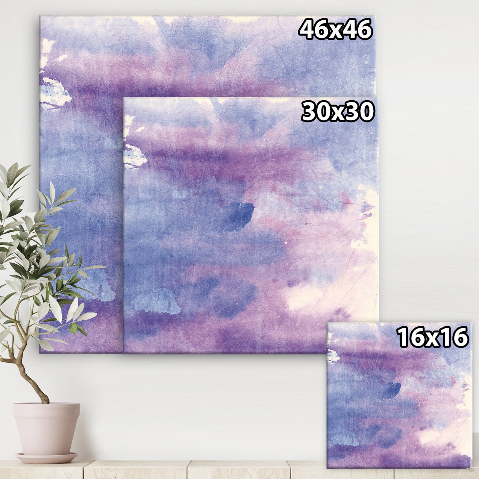 Watercolor Purple Haze II - Modern & Contemporary Canvas Artwork