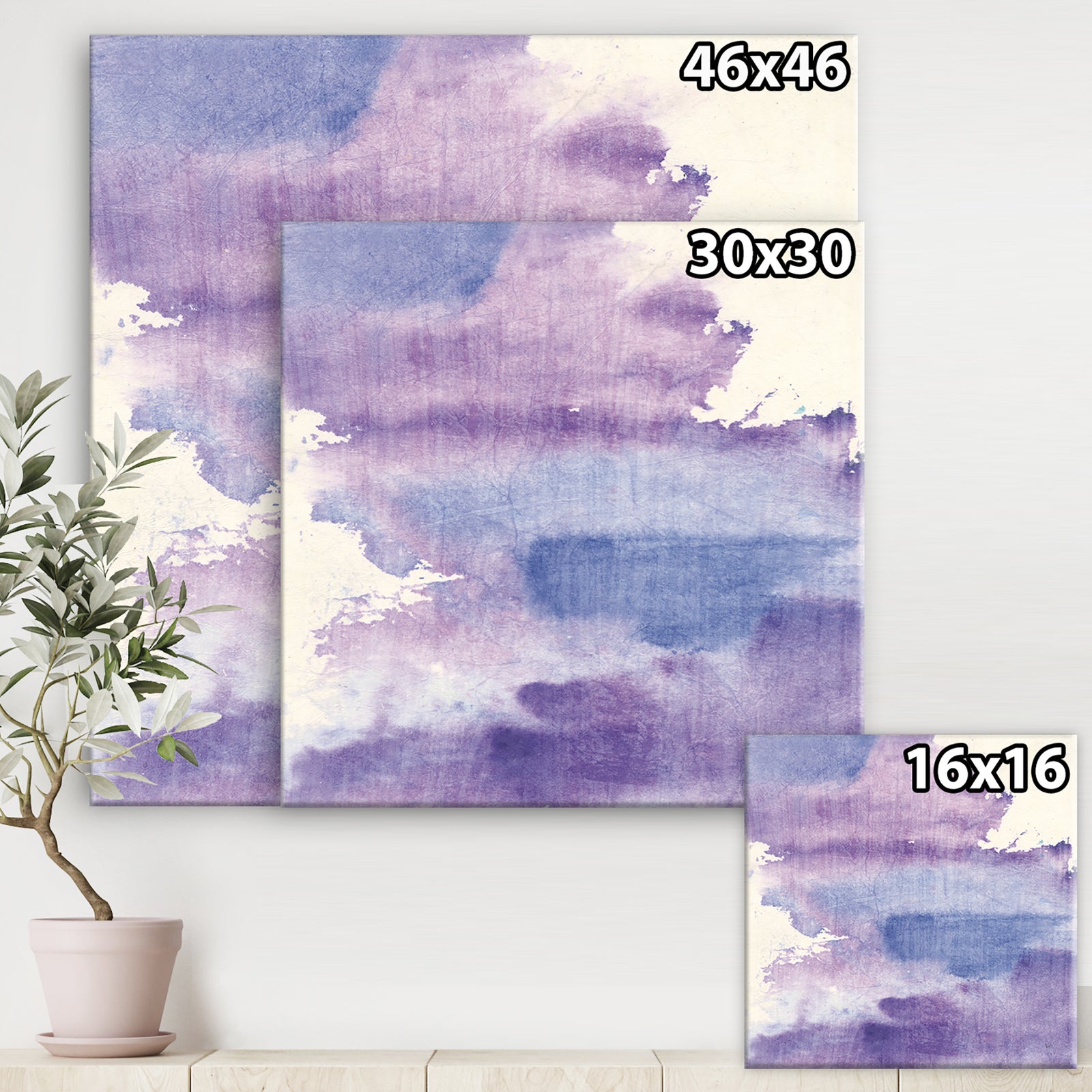 Watercolor Purple Haze I - Modern & Contemporary Canvas Art