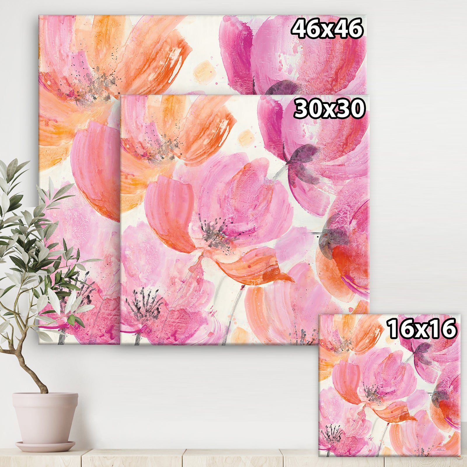 Shabby Flower III - Shabby Chic Premium Canvas Wall Art