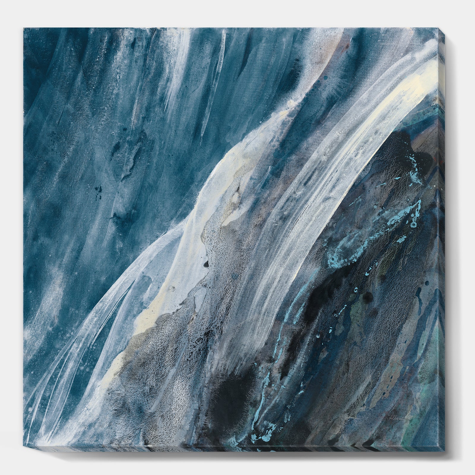 Splash Blue Indigo - Modern & Contemporary Canvas Artwork