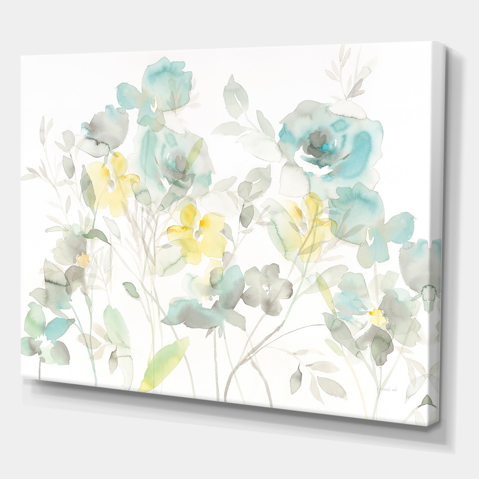 Aqua Rose Natural Element - Farmhouse Premium Canvas Wall Art