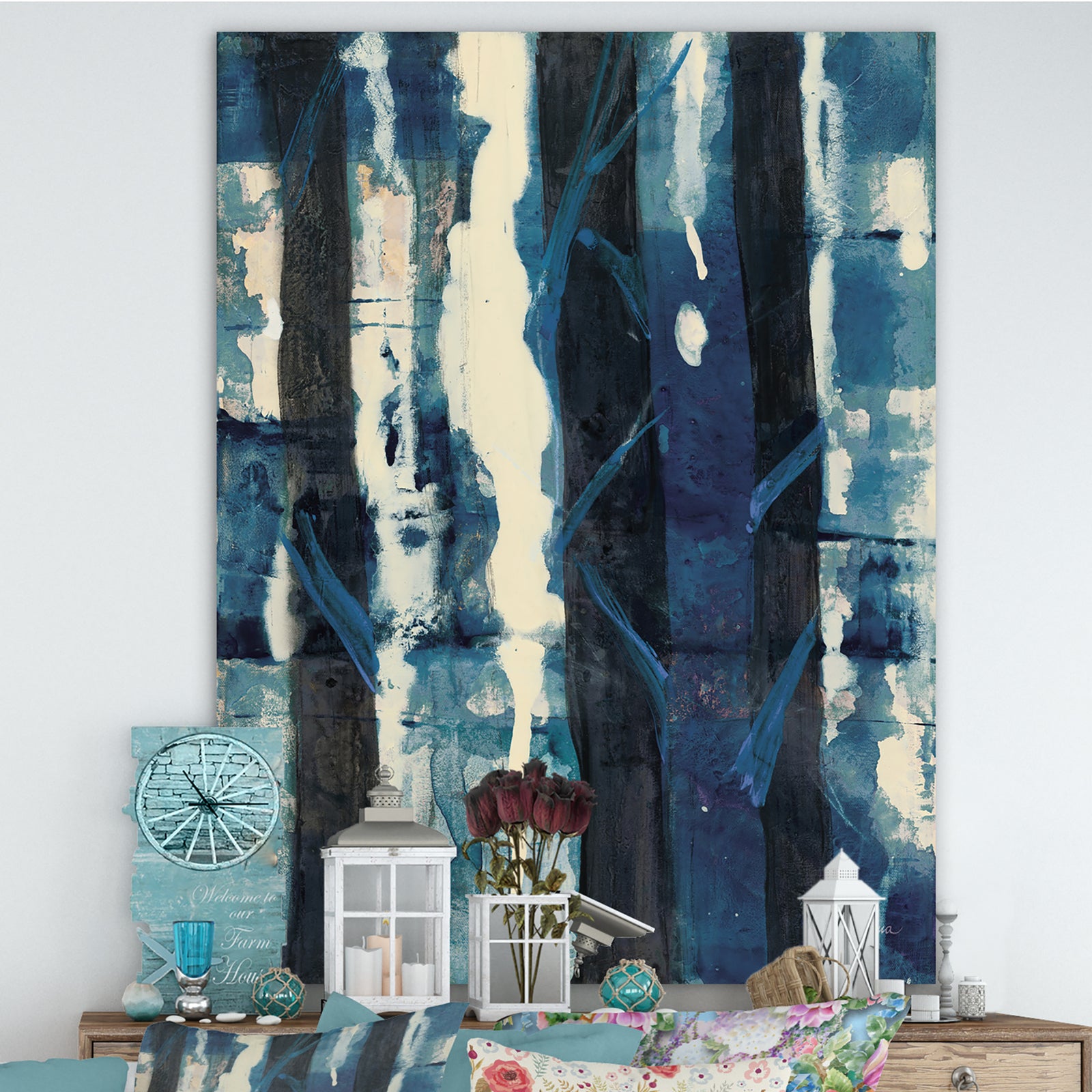 Deep Woods II Indigo - Country Charm Premium Canvas Wall Art