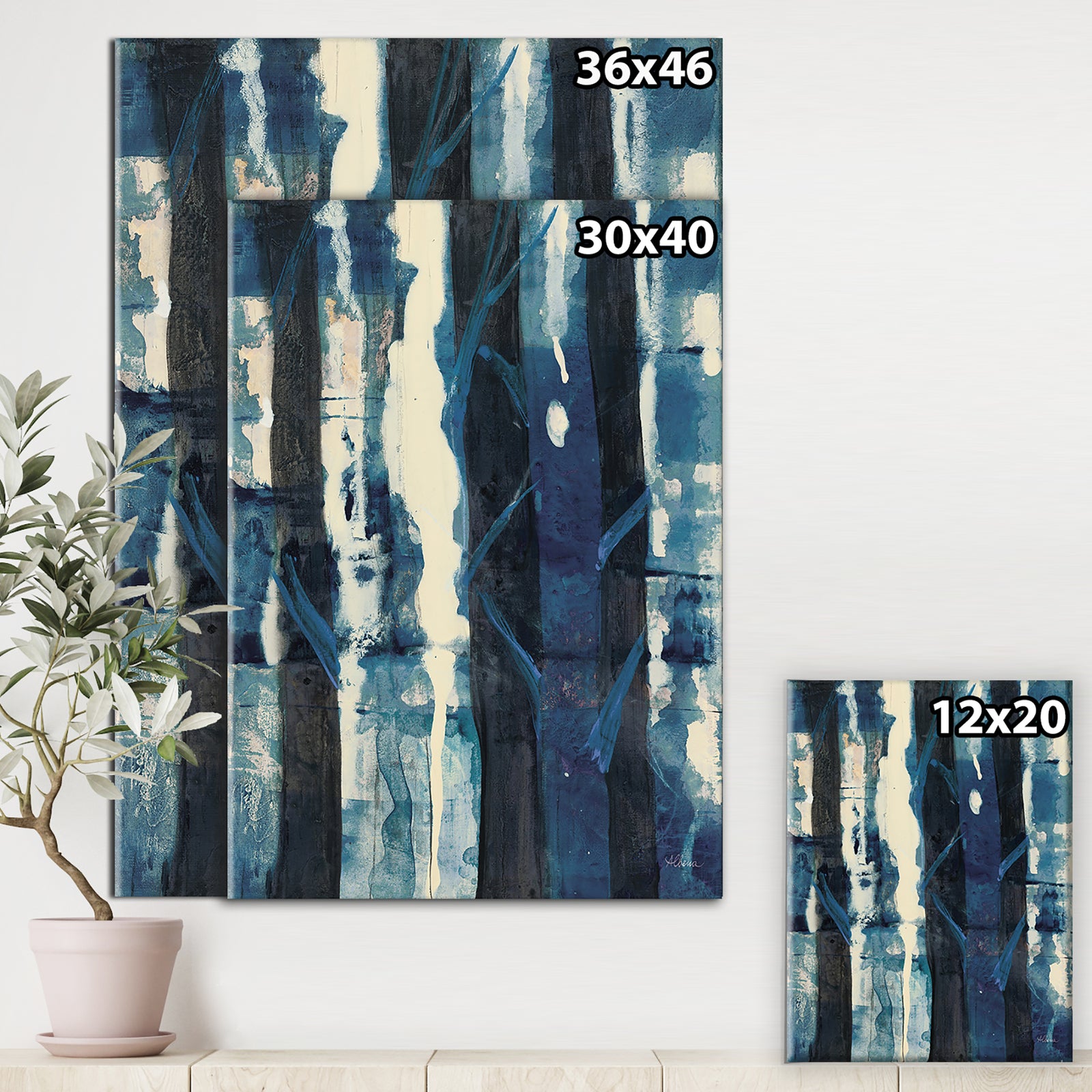 Deep Woods II Indigo - Country Charm Premium Canvas Wall Art