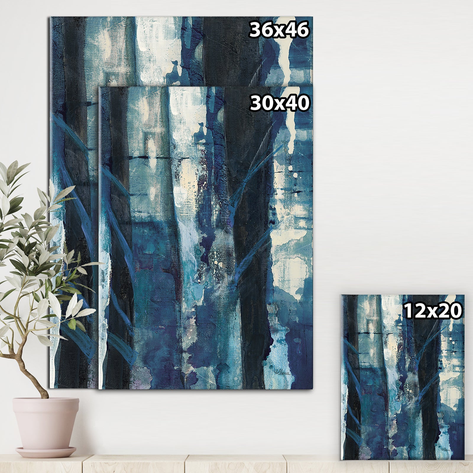 Deep Woods I Indigo - Country Charm Gallery-wrapped Canvas