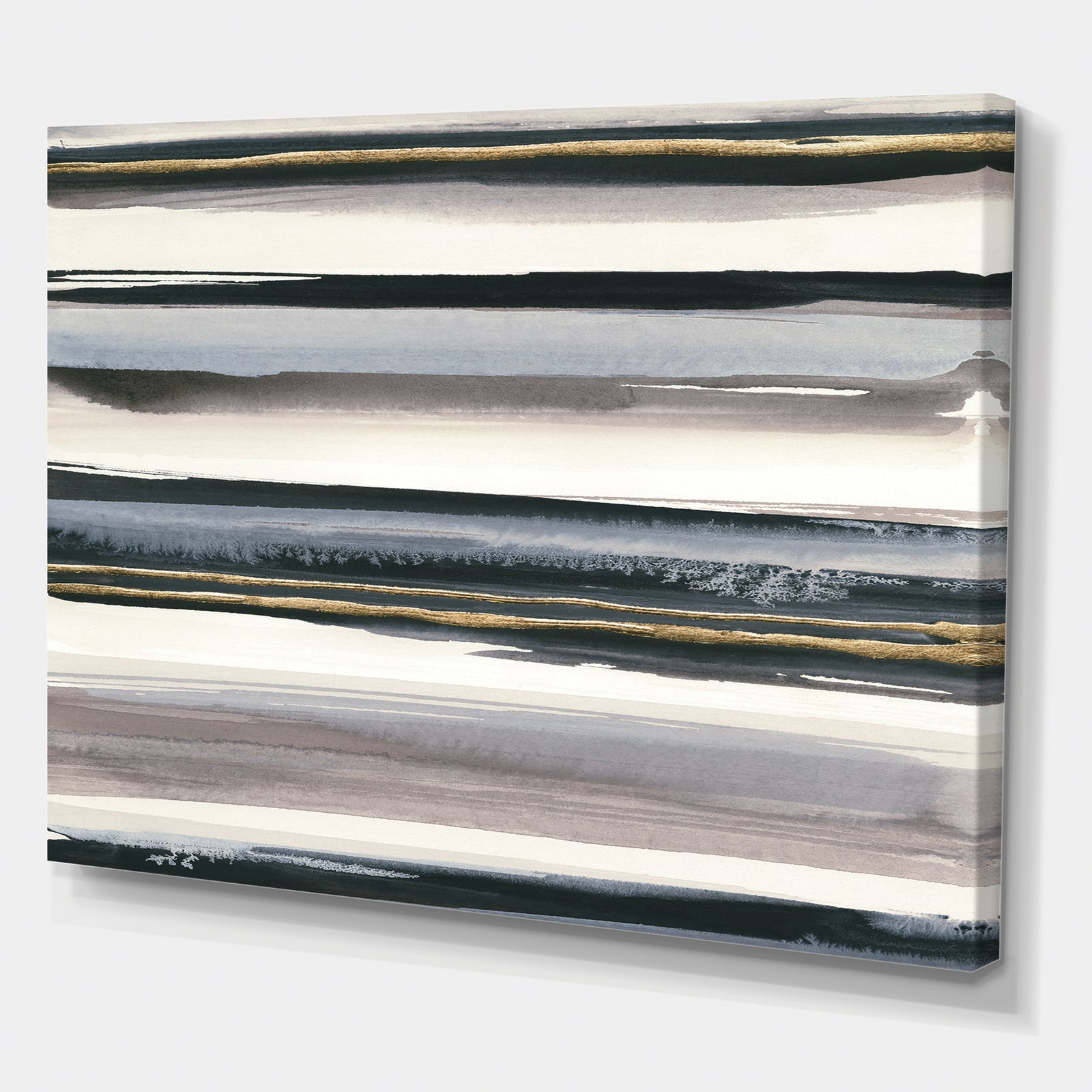 Gold Watercolor Amethyst I - Modern & Contemporary Premium Canvas Wall Art