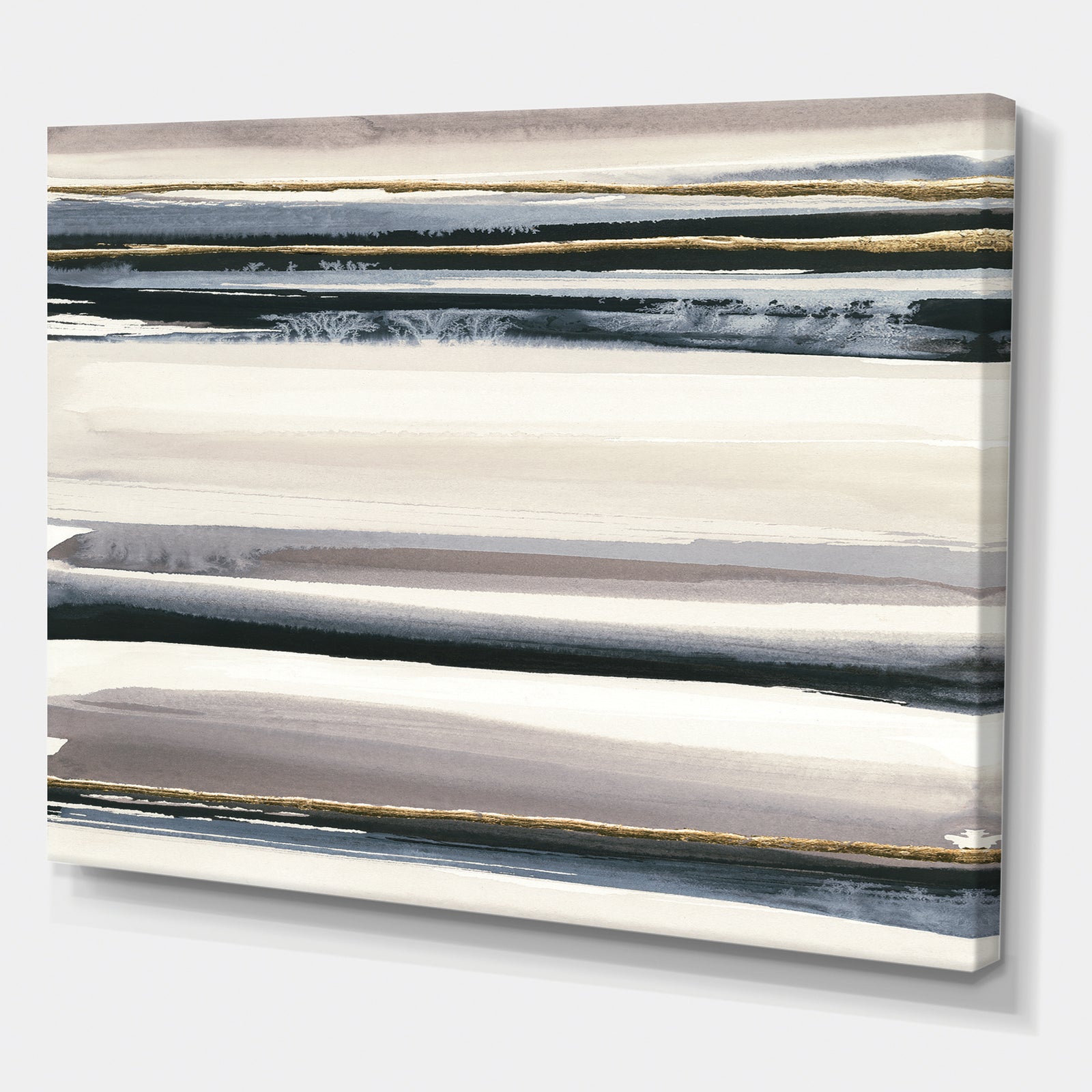 Gold Watercolor Amethyst II - Modern & Contemporary Gallery-wrapped Canvas