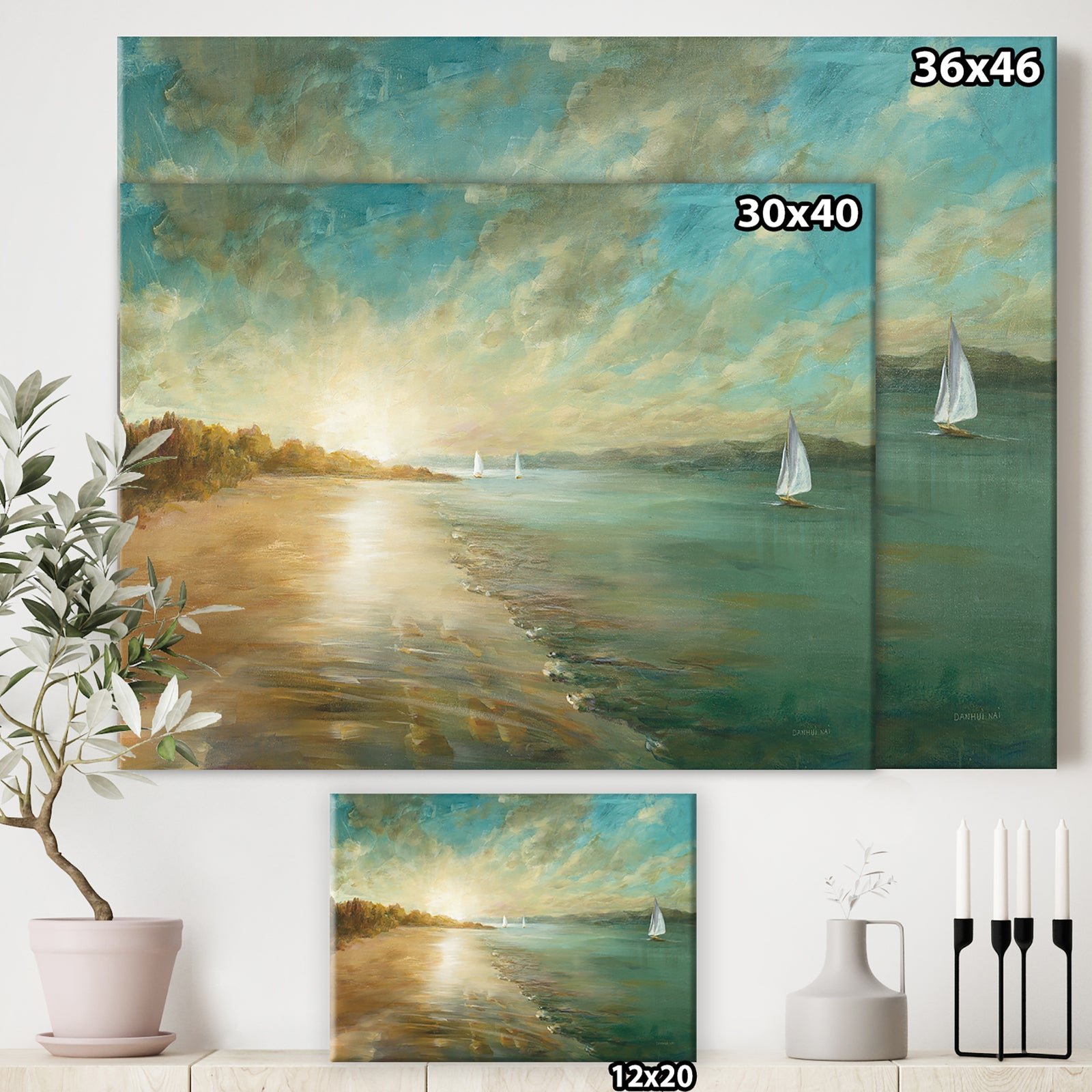 Coastal Pastel Horizon - Nautical & Coastal Canvas Art