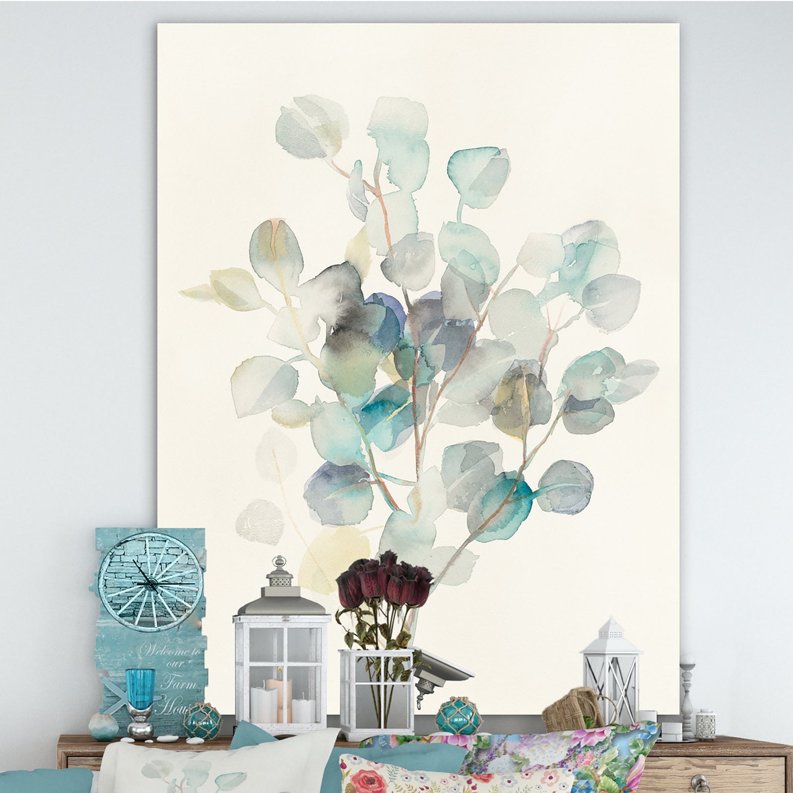 Eucalyptus leaves I - Farmhouse Premium Canvas Wall Art