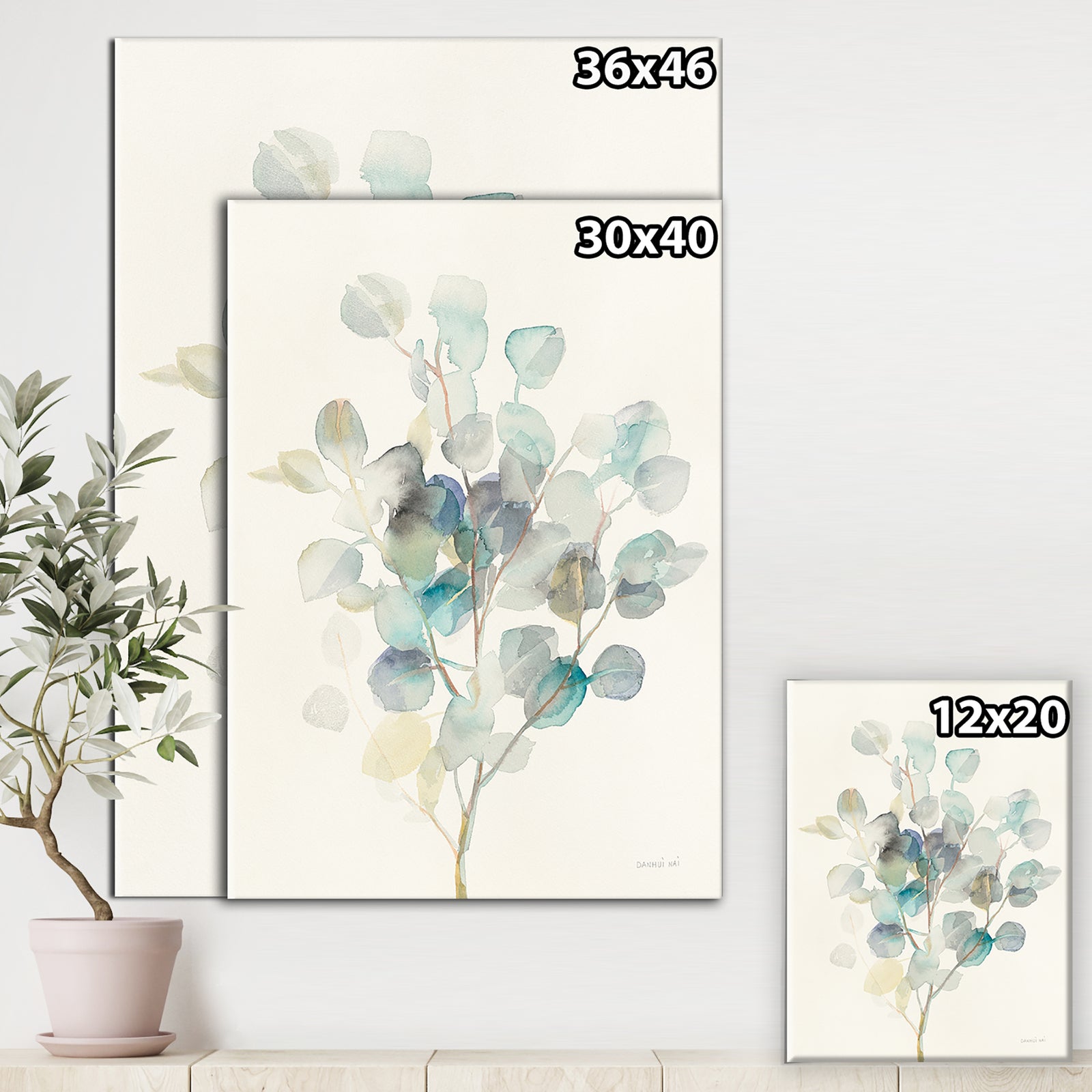 Eucalyptus leaves I - Farmhouse Premium Canvas Wall Art