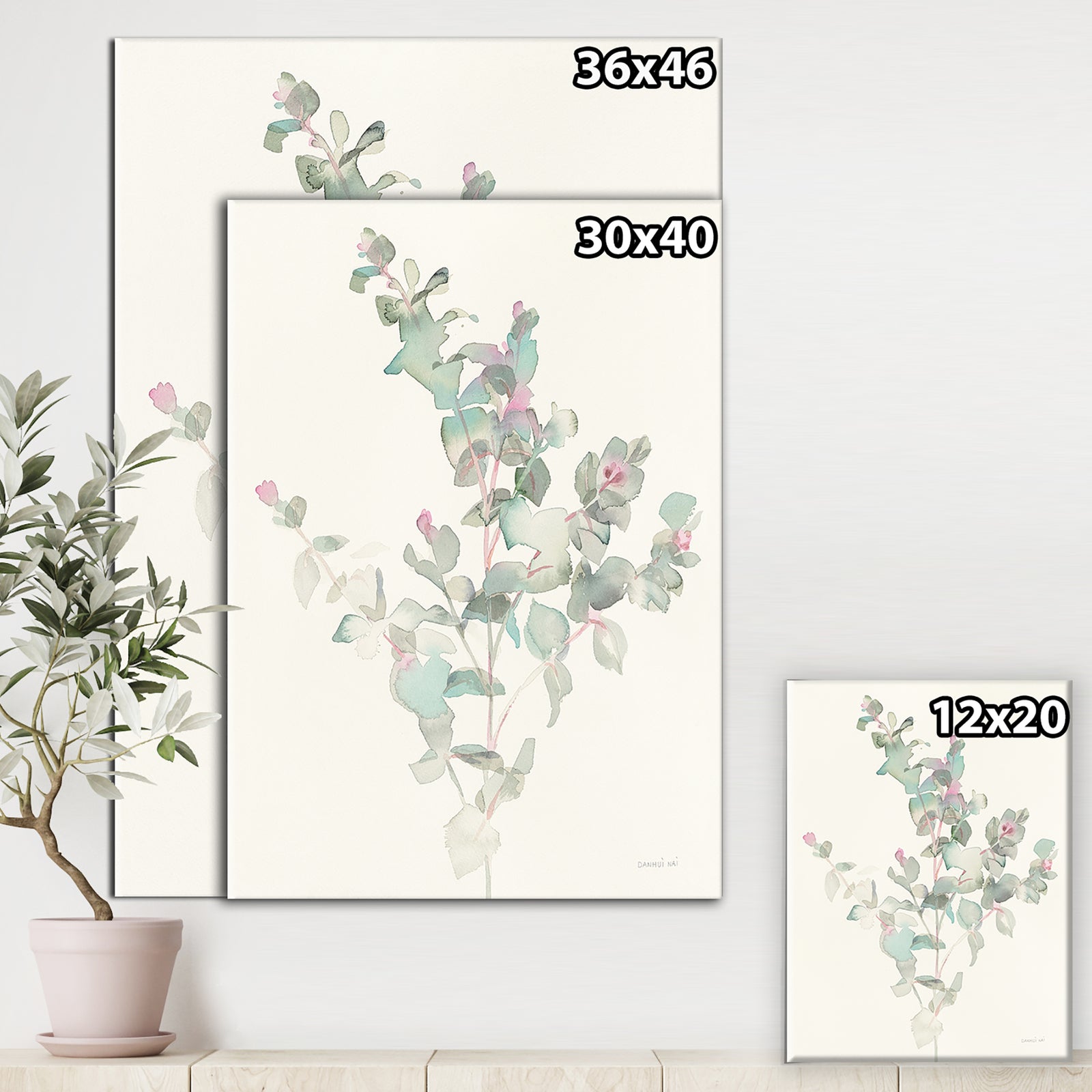 Eucalyptus leaves II - Farmhouse Gallery-wrapped Canvas