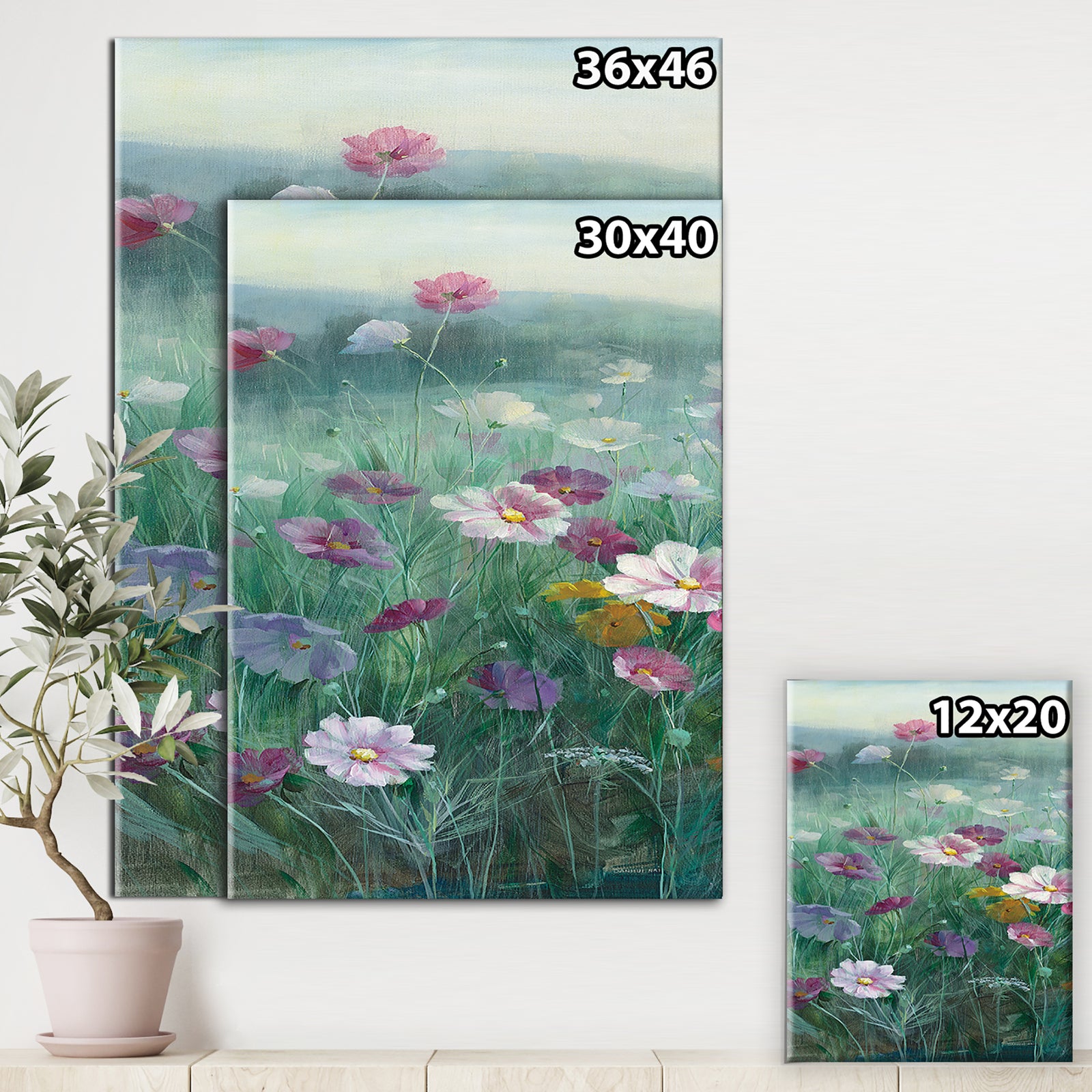 Cosmos at Dawn II - Farmhouse Canvas Art