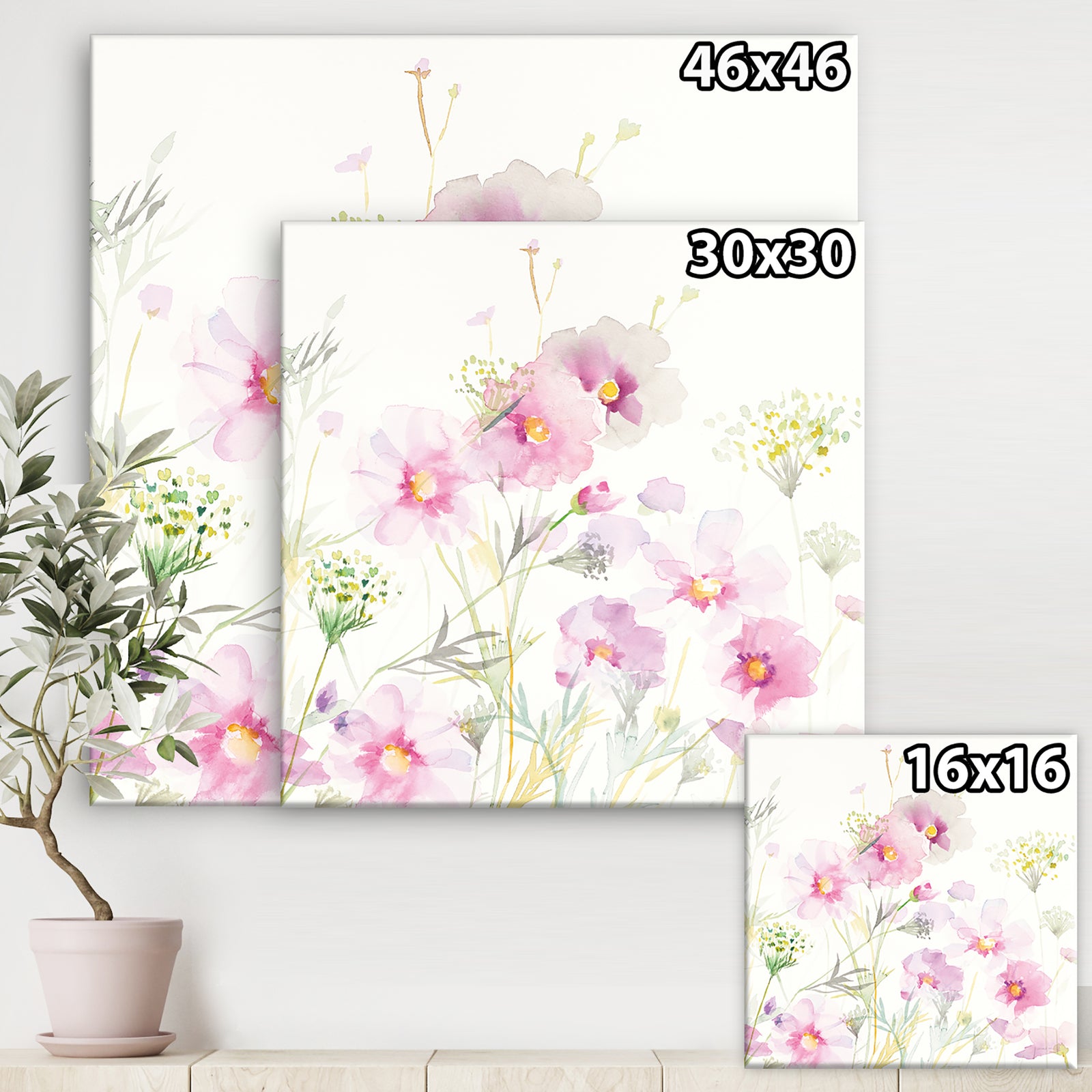 Shabby Flower IV - Farmhouse Premium Canvas Wall Art