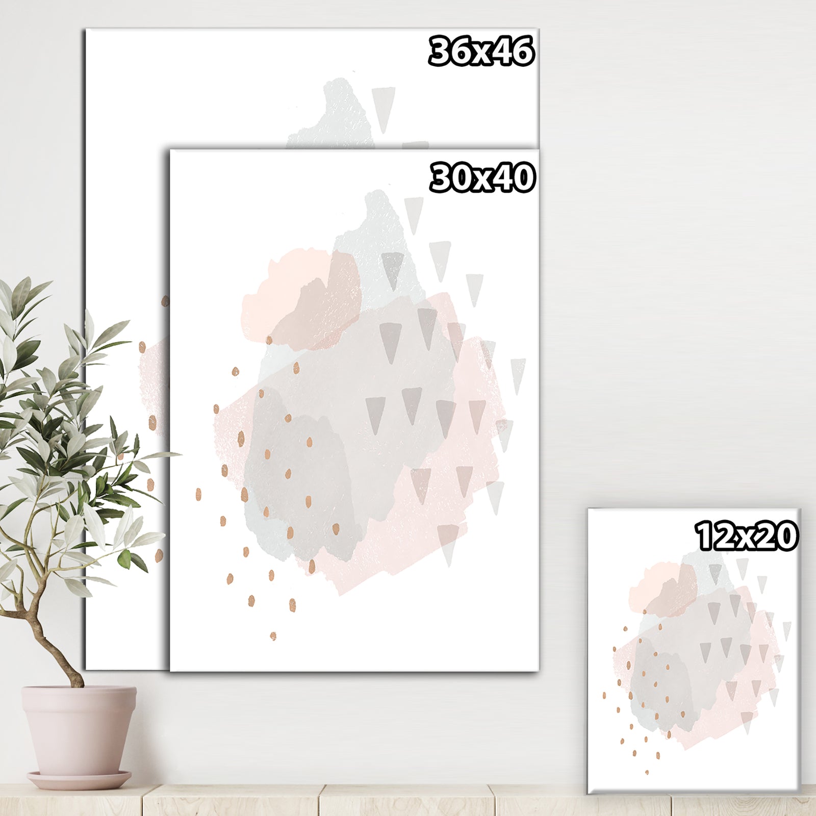 Watercolor Minimal Blush IV - Transitional Canvas Artwork