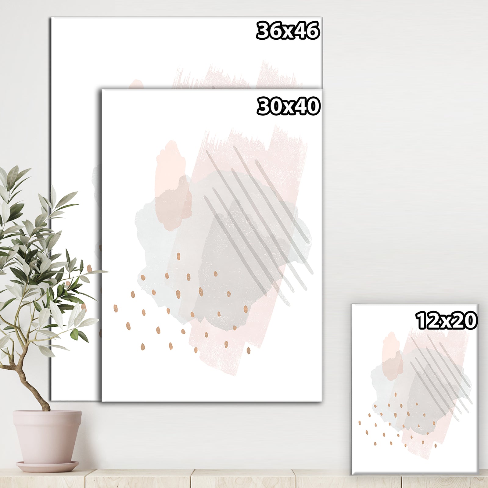 Watercolor Minimal Blush I - Transitional Canvas Art