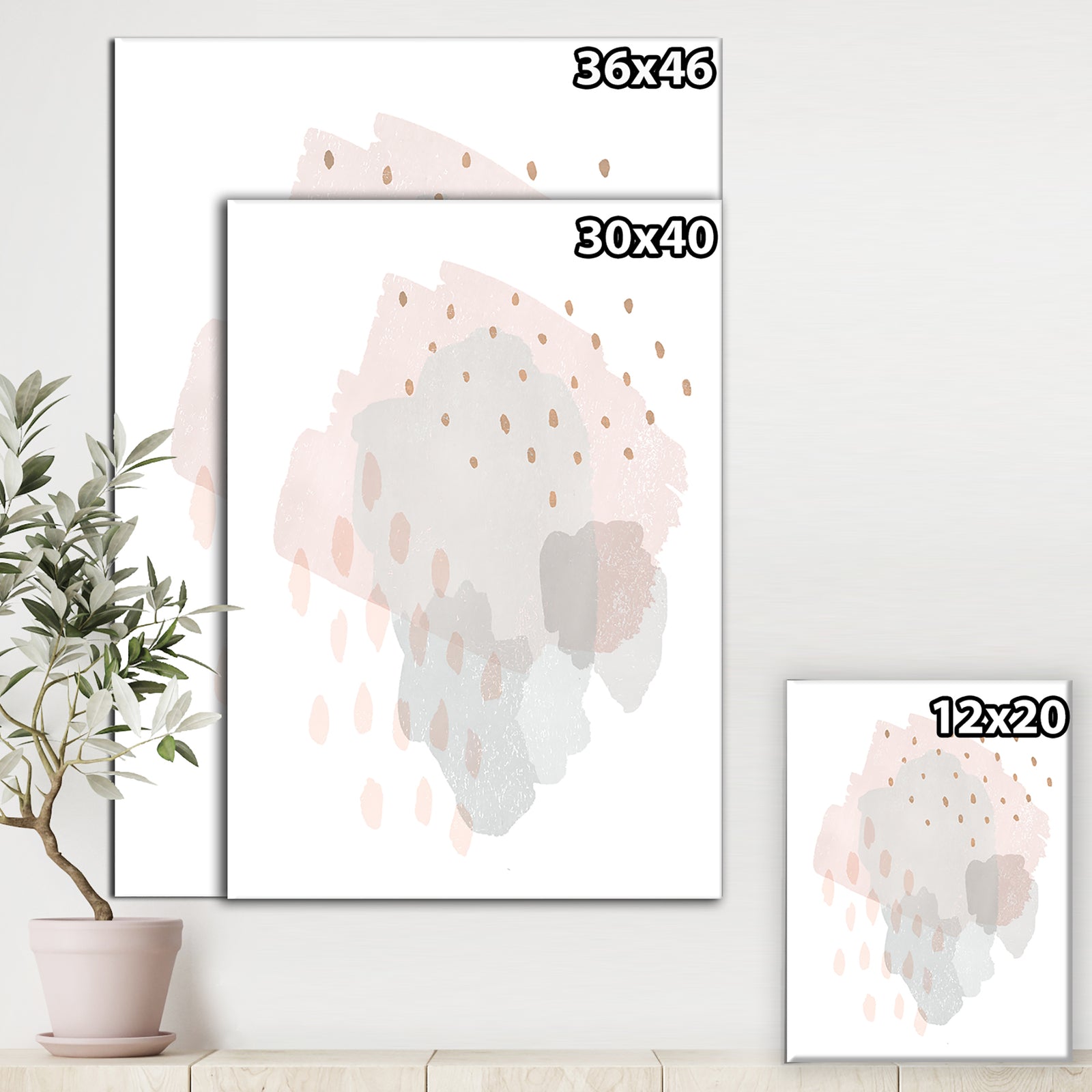 Watercolor Minimal Blush II - Transitional Premium Canvas Wall Art