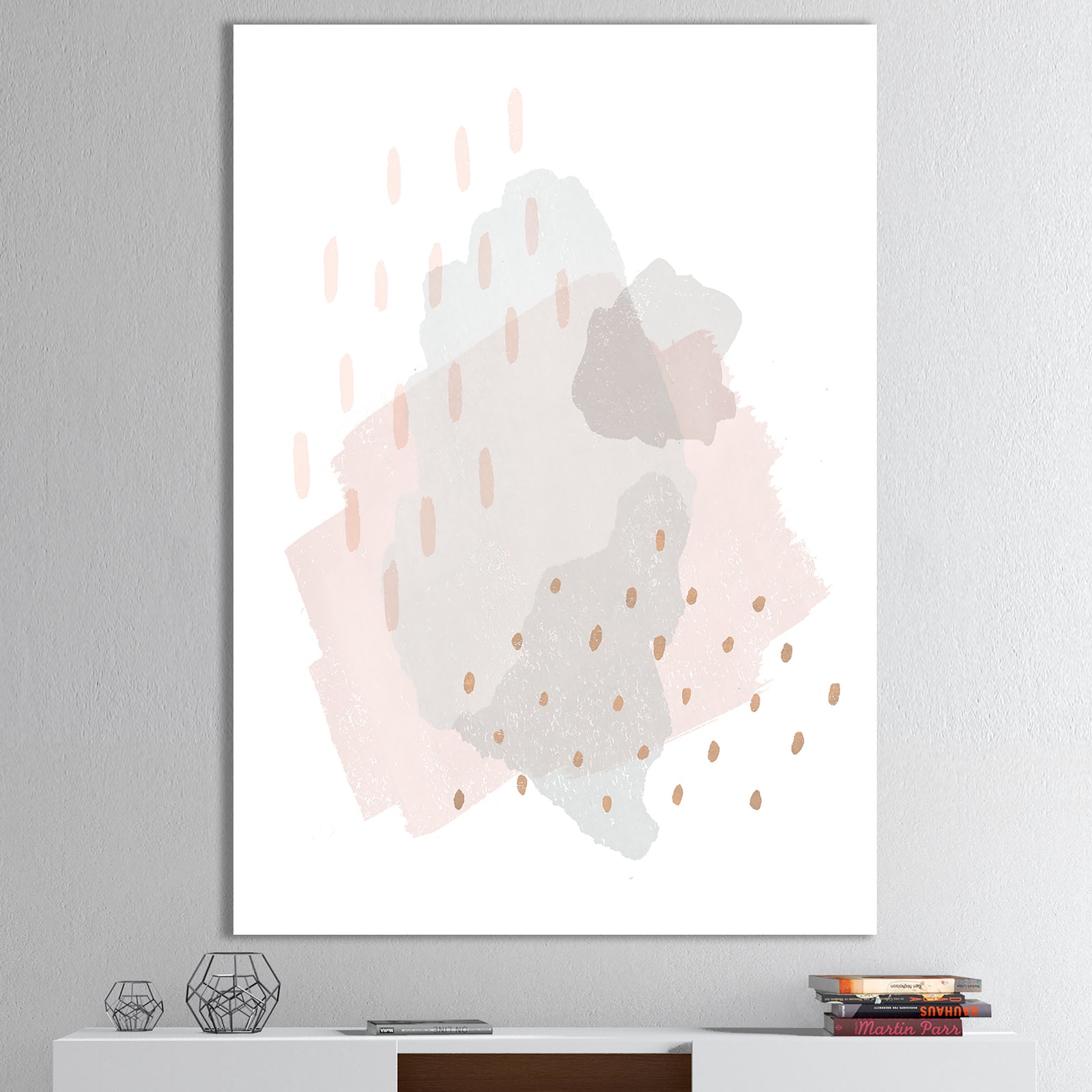 Watercolor Minimal Blush III - Transitional Gallery-wrapped Canvas