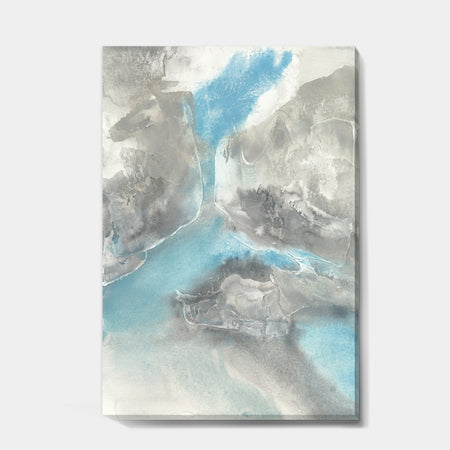 Watercolor Minimal Blue Tones II - Mid-Century Modern Canvas Artwork