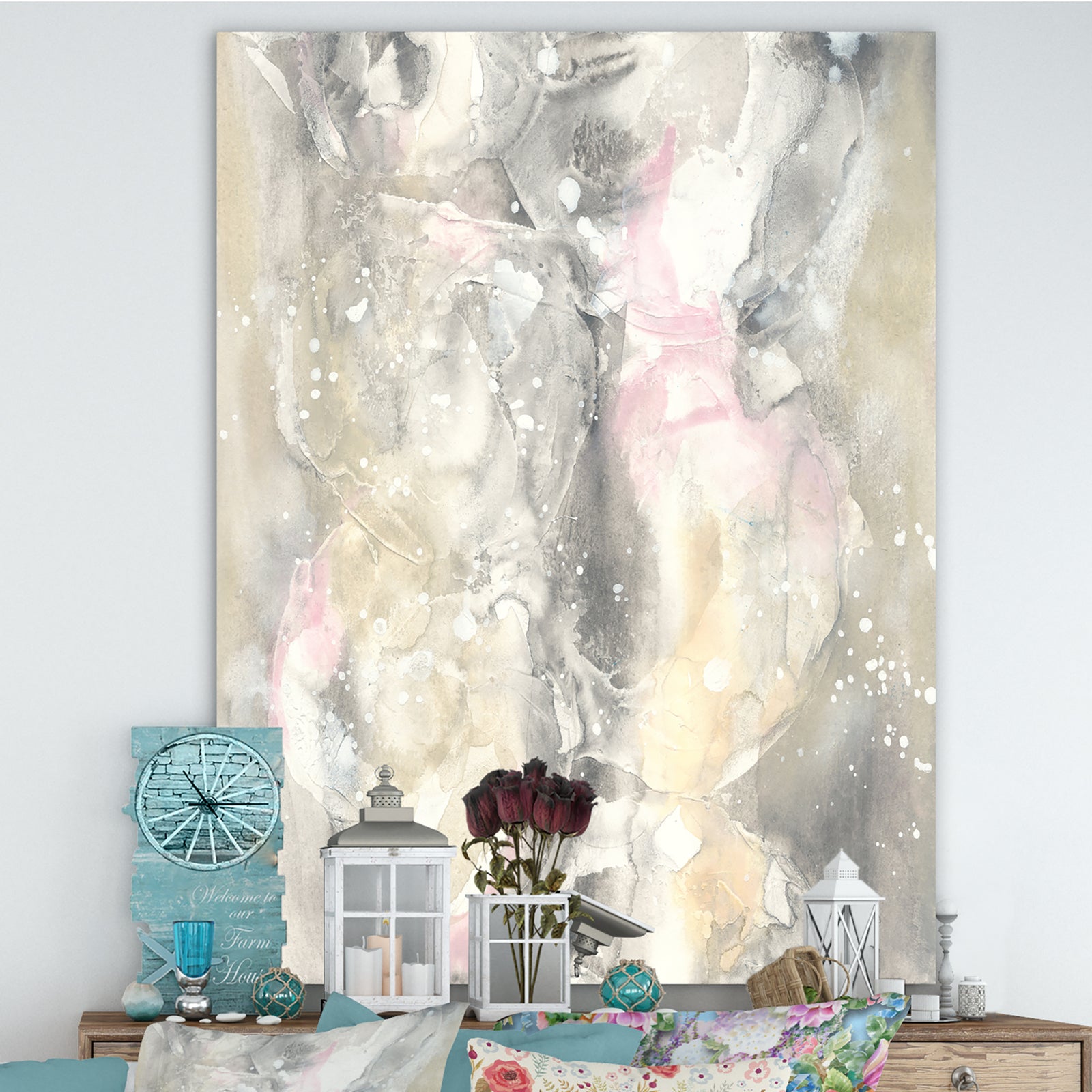 Watercolor Snowflakes II - Modern Farmhouse Canvas Artwork
