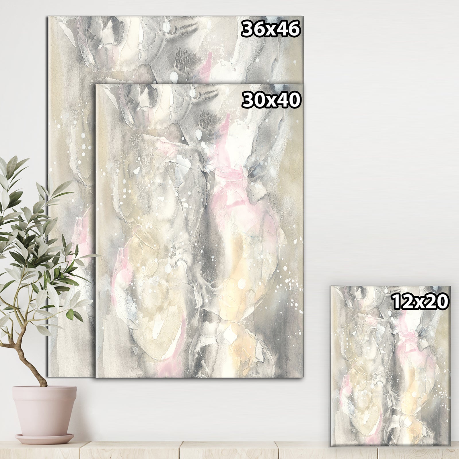 Watercolor Snowflakes II - Modern Farmhouse Canvas Artwork