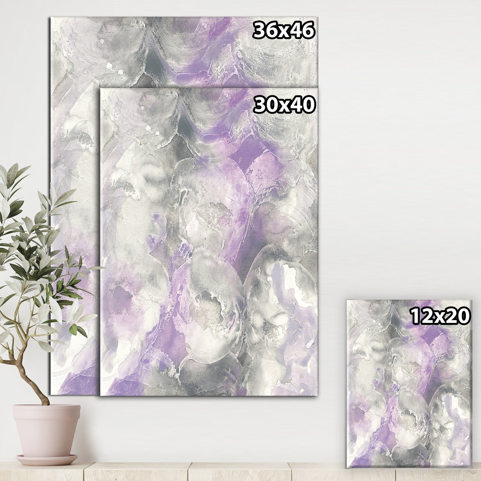 Watercolor Minimal Purple Tones III - Farmhouse Premium Canvas Wall Art