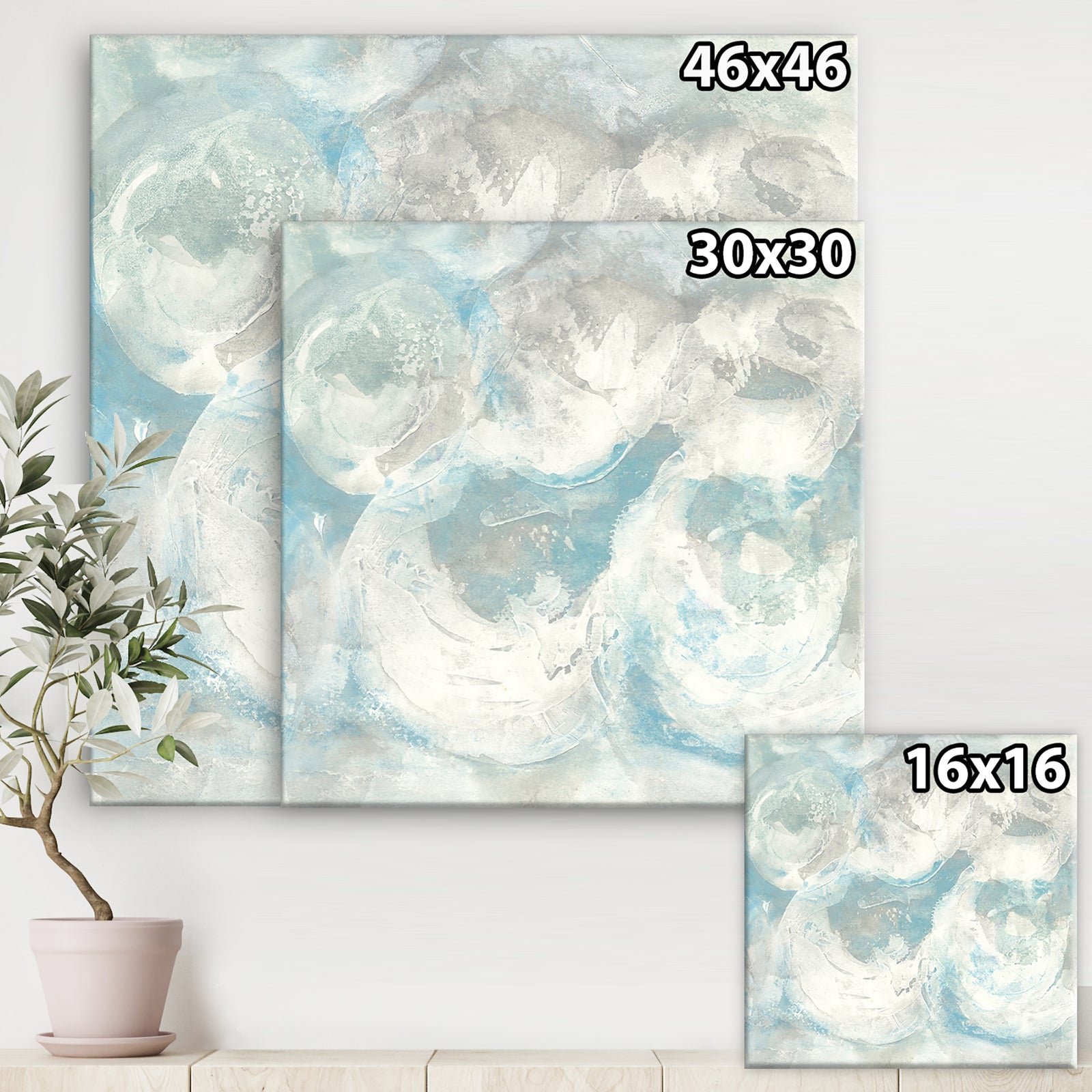 Pale Blue Shade IV - Modern Farmhouse Gallery-wrapped Canvas