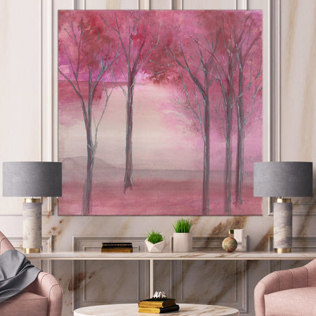 Shabby Pink Under the Trees - Shabby Chic Premium Canvas Wall Art
