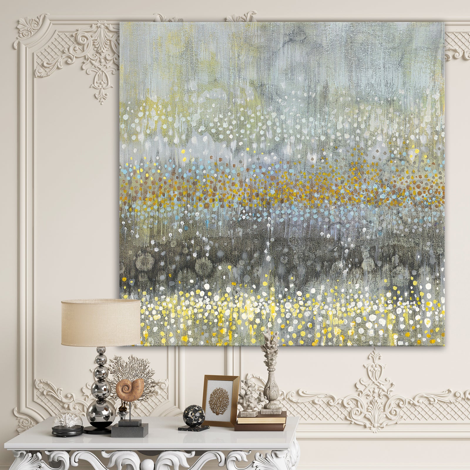 Glam Rain Abstract III - Modern & Contemporary Canvas Artwork