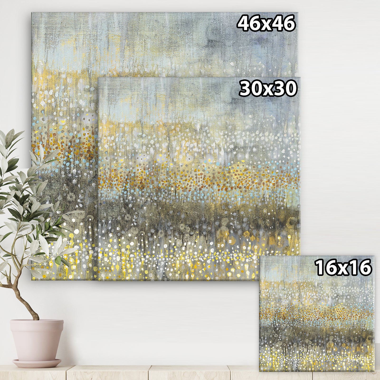 Glam Rain Abstract IV - Modern & Contemporary Canvas Art