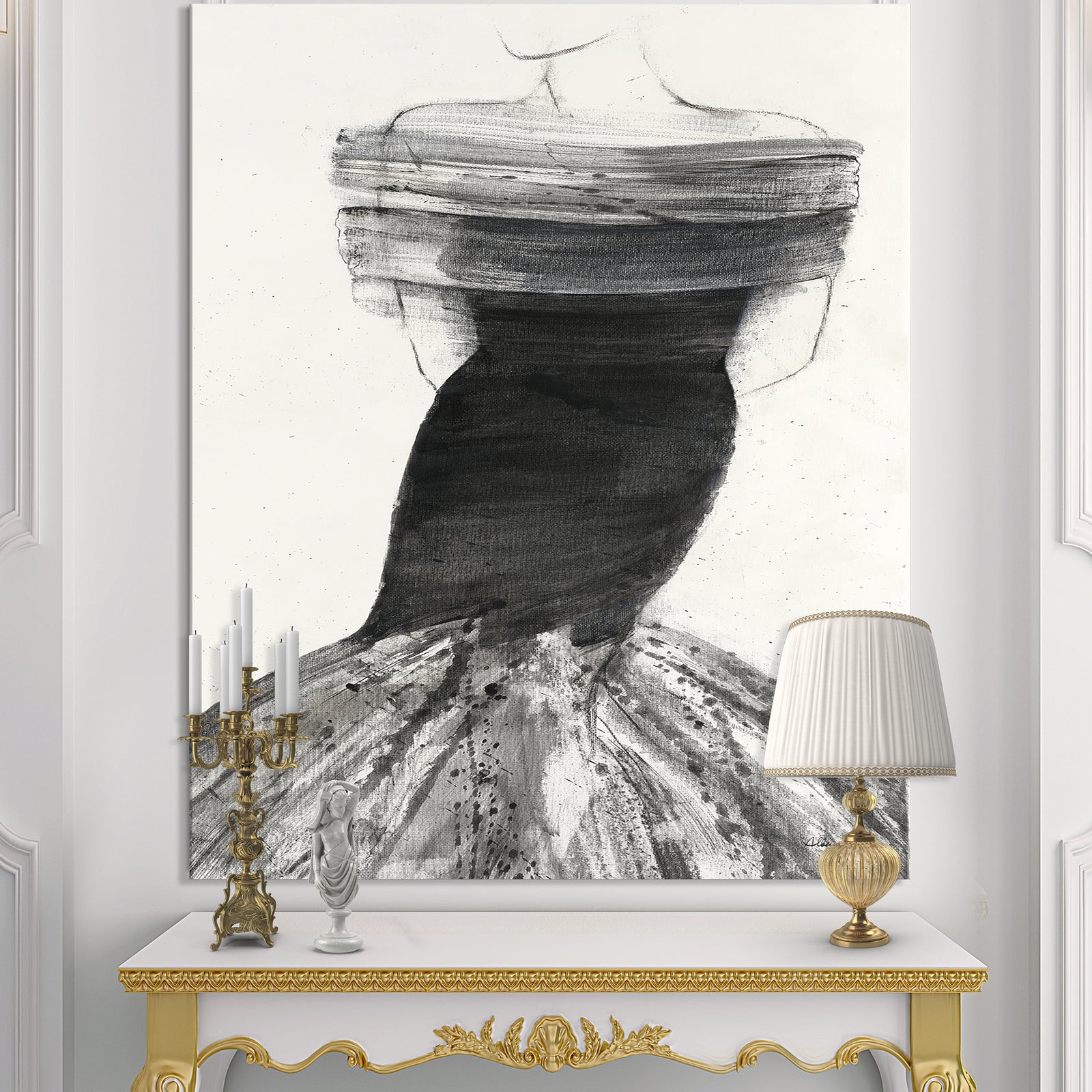 Glam and Fashion Feminine IV - Fashion Figures Premium Canvas Wall Art