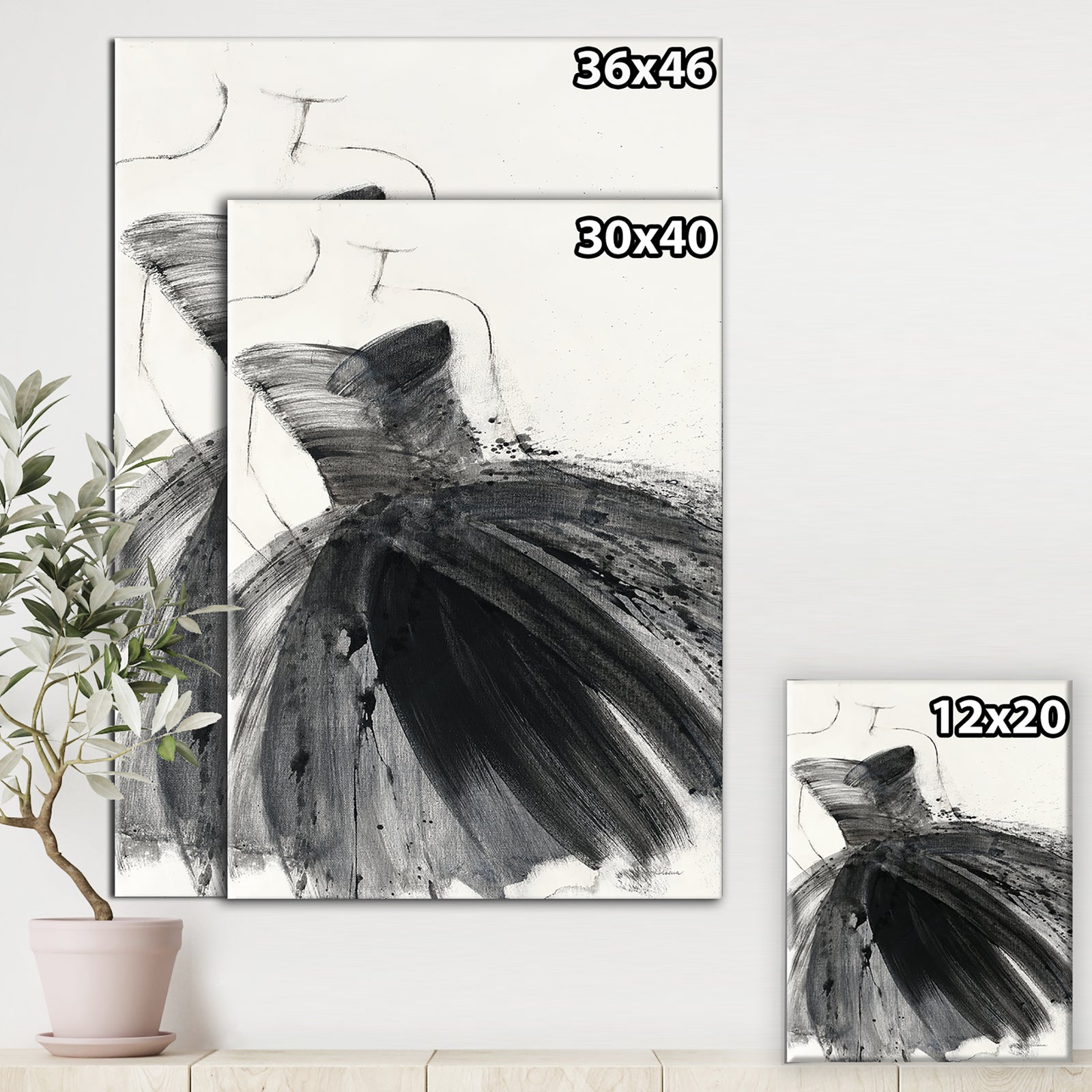 Glam and Fashion Feminine III - Fashion Figures Gallery-wrapped Canvas