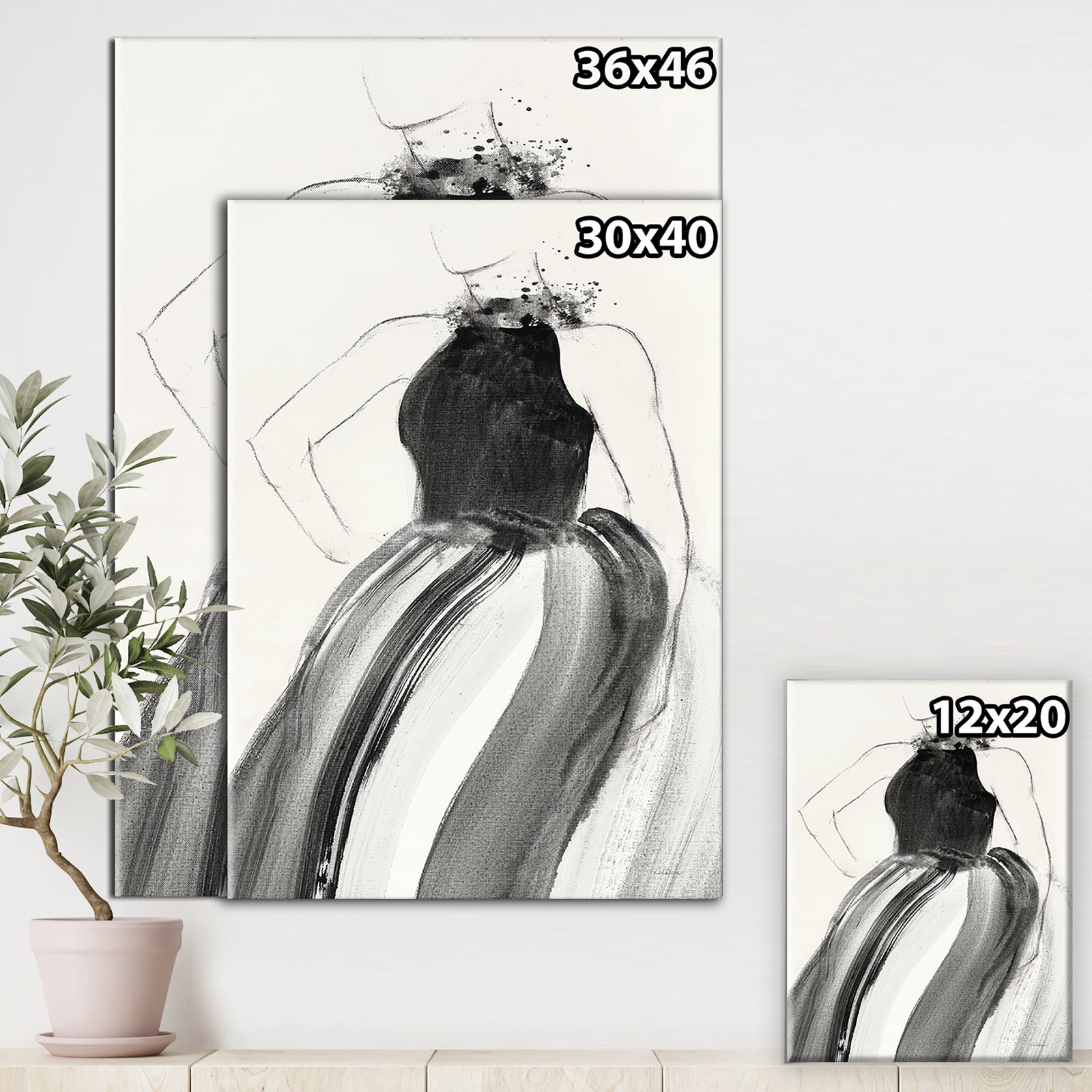 Glam and Fashion Feminine II - Fashion Figures Canvas Artwork