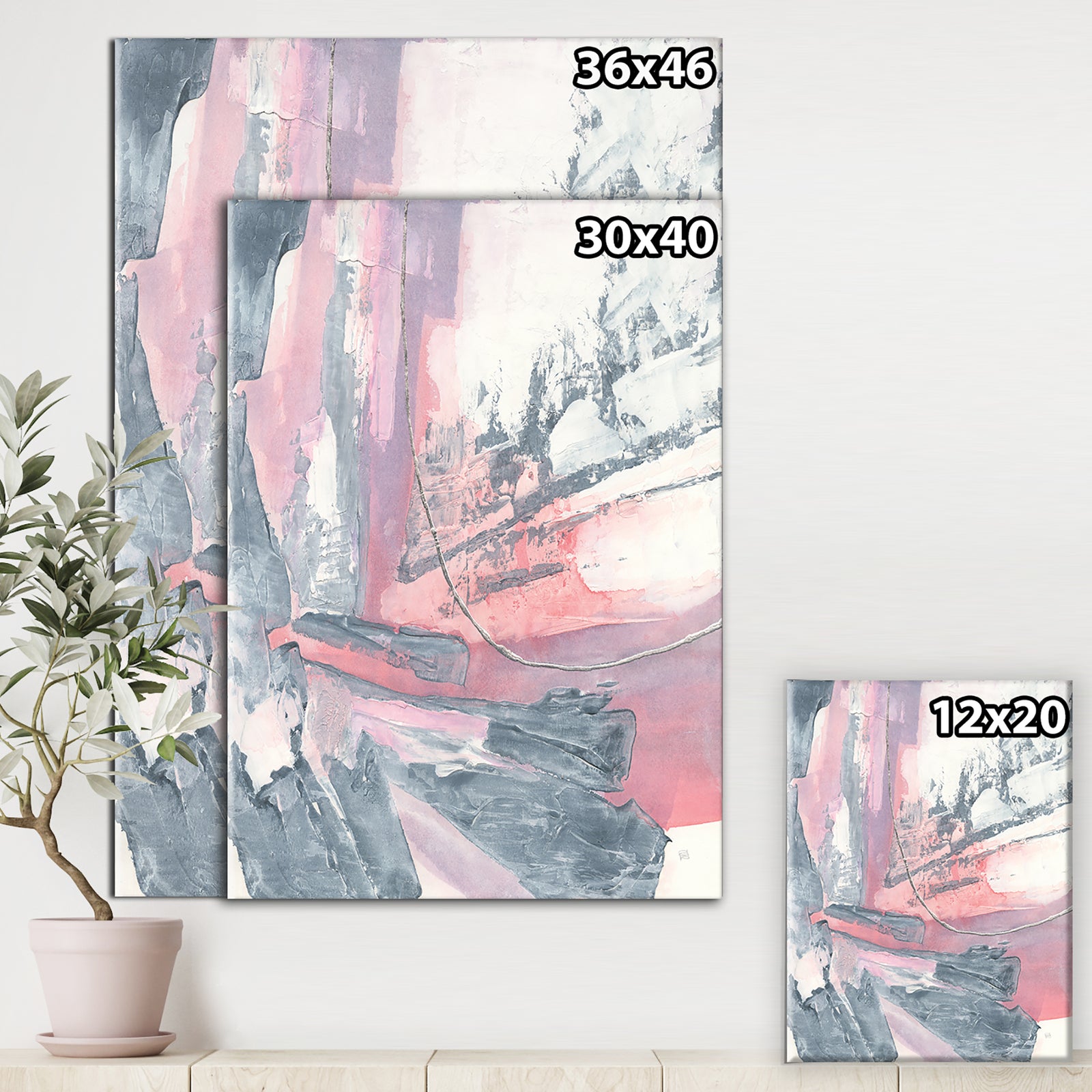 Durty Shabby Pink Blush I - Shabby Chic Canvas Artwork