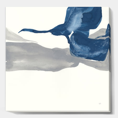 Gouache Sapphire on Gray IV - Modern & Transitional Canvas Art