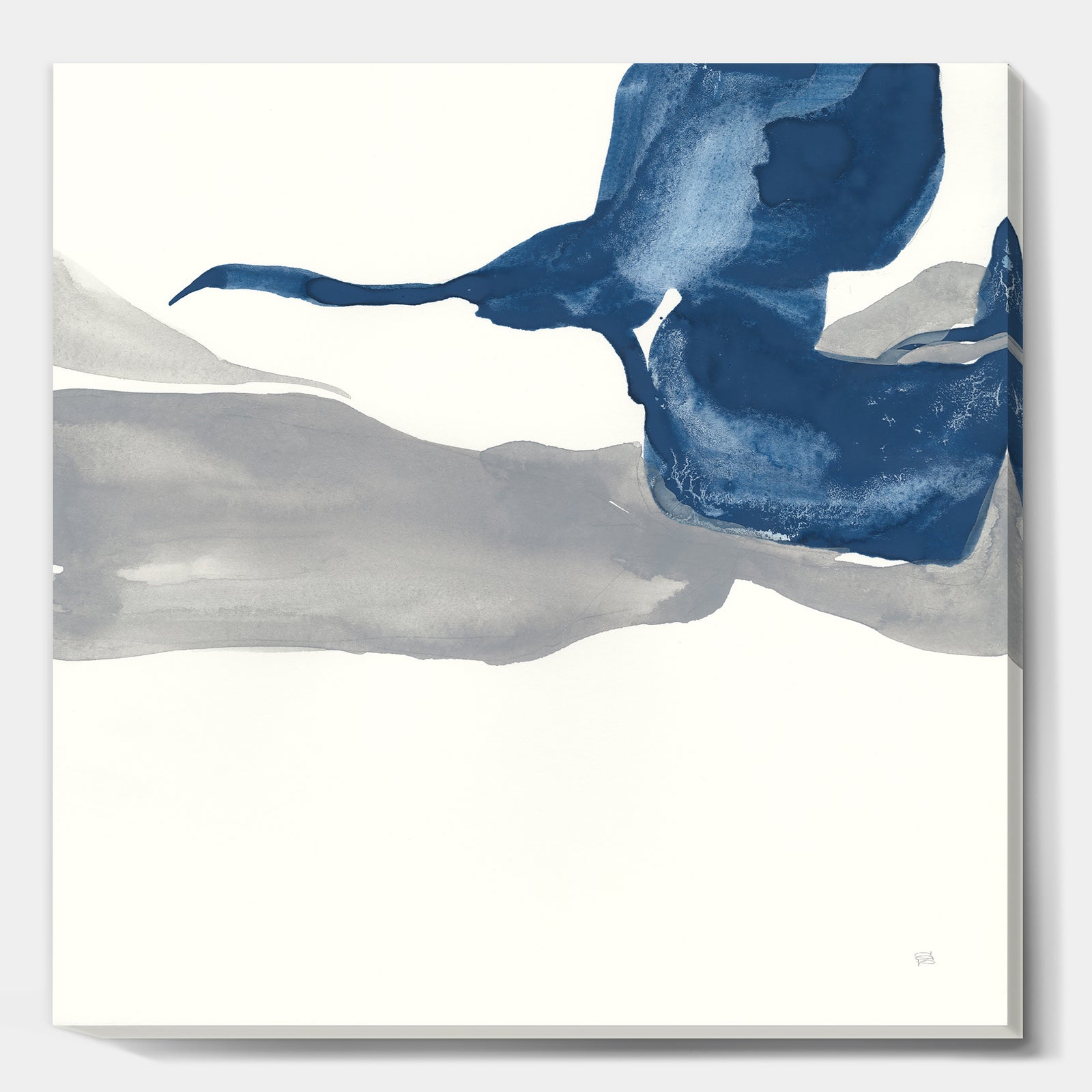 Gouache Sapphire on Gray IV - Modern & Transitional Canvas Art