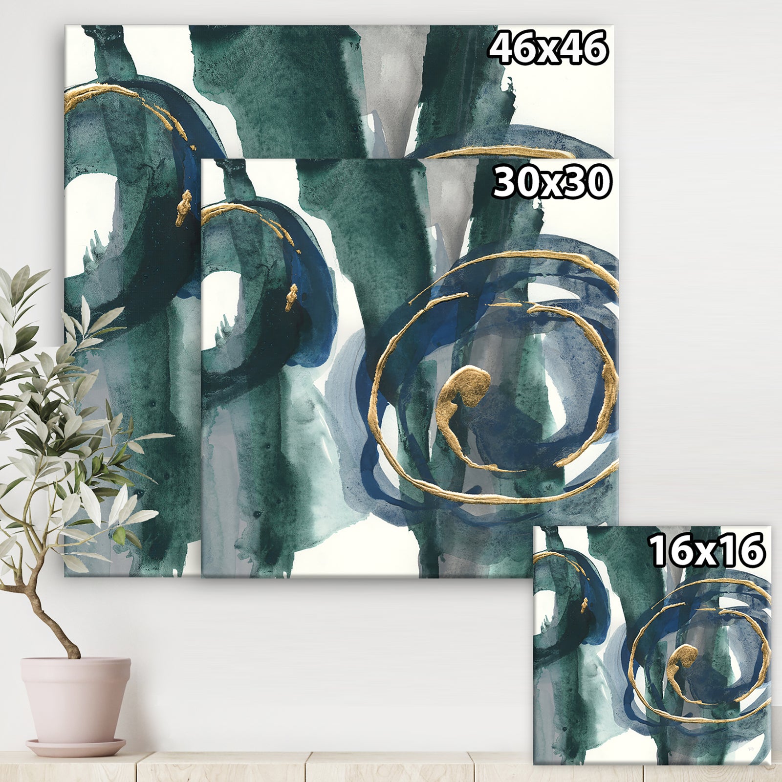 Mettalic Indigo and Gold III - Posh & Luxe Canvas Artwork