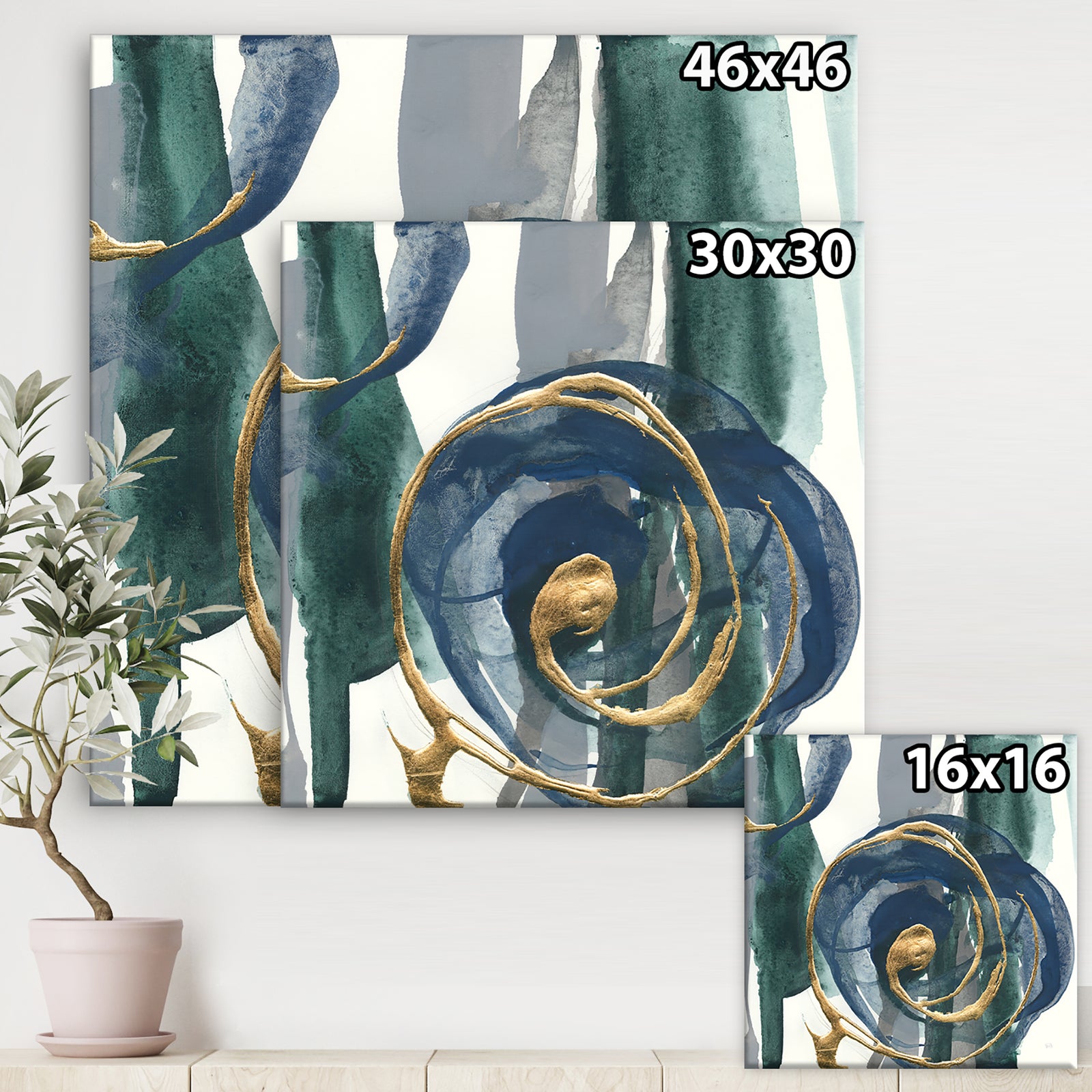 Mettalic Indigo and Gold I - Posh & Luxe Canvas Art
