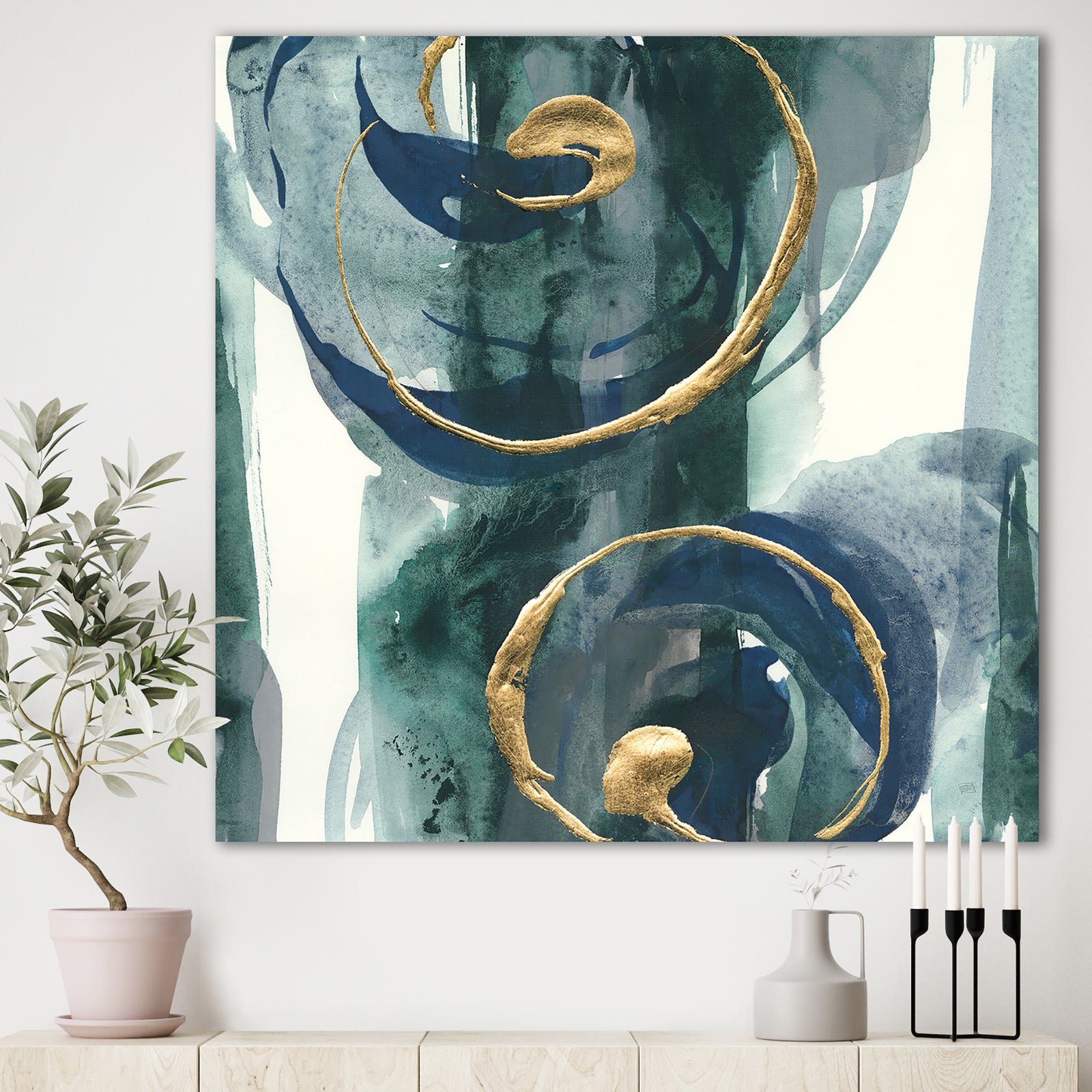 Mettalic Indigo and Gold II - Posh & Luxe Premium Canvas Wall Art