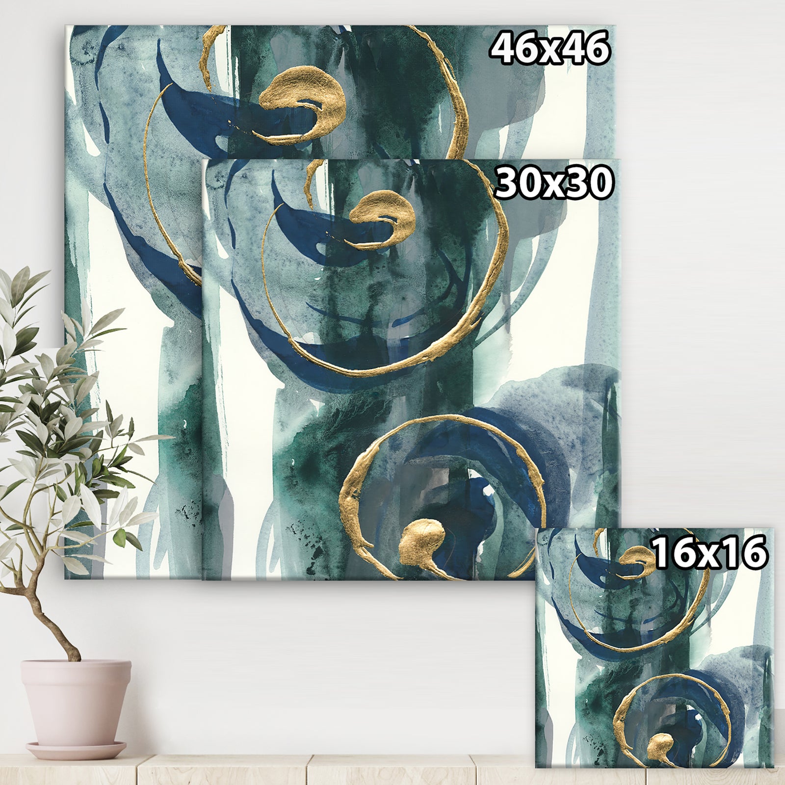 Mettalic Indigo and Gold II - Posh & Luxe Premium Canvas Wall Art