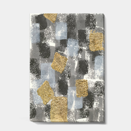 Gold Glamour Squares II - Modern & Transitional Gallery-wrapped Canvas